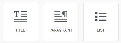 Screenshot of Title, paragraph, and list tool